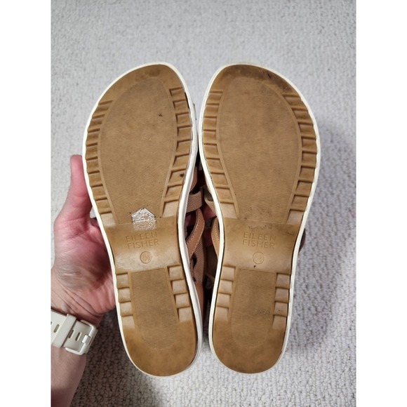 Eileen Fisher Verge Women's‎ Sandal size 6.5 Camel Leather Gladiator Shoes - Picture 6 of 6